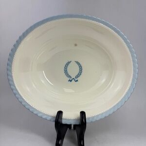 VTG Steubenville Monticello Light Blue Wreath Braided Rim Oval Vegetable Bowl